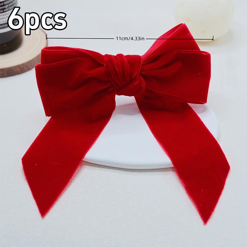 6 szt. Czerwono-zielone Pierścienie na serwetki Świąteczne Eleganckie Aksamitne Węzełki Na Kolacje Wigilijne Wesela Święta Domowe Uchwyty na Serwetki