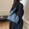 Leopard Print Tote Bag Women's Large Capacity Denim Shoulder Bag Commuter Underarm Bag