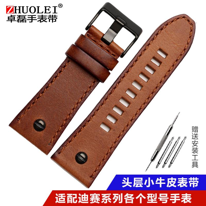 Quality Genuine Retro genuine Leather watchband men for DZ4343 DZ4323 DZ7406 watch strap vintage Italian leather 22mm 24mm 26mm