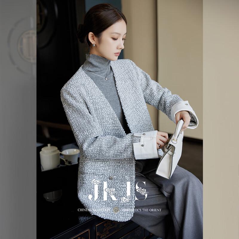 JK&JS Damen High-Waist Gerade Weitbeinige Freizeithose