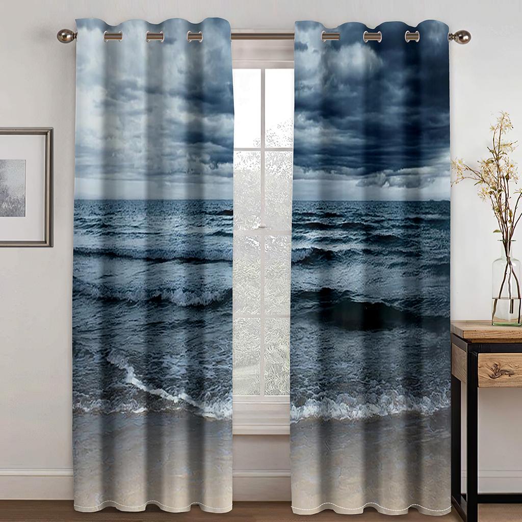 

Современный городской уличный ночной пейзаж, черно-белый, 2 шт., бесплатная доставка, тонкие шторы на окна, занавески для гостиной, спальни, декор 135W245H(CM)53x96in&Grommet Top