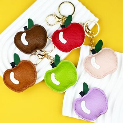 Apples Keychain Pendant Cute Apple-Shaped Leather Keychain Charm Colorful Fruit Bag And Car Pendant Soft Versatile Purse Charm for Women Tote Bags