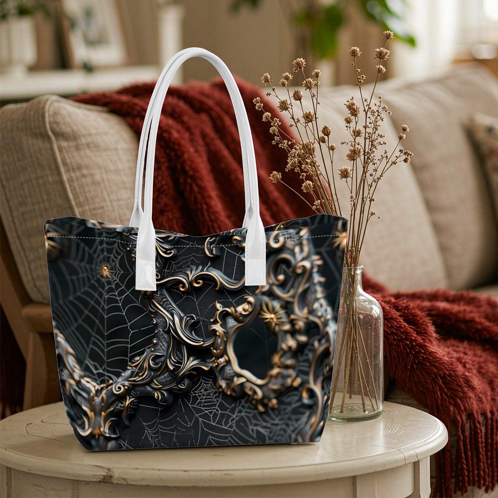 Gothic Dark Pattern Ladies Casual Daily Tote Bag Stylish Portable Outdoor Shoulder Bag for Women