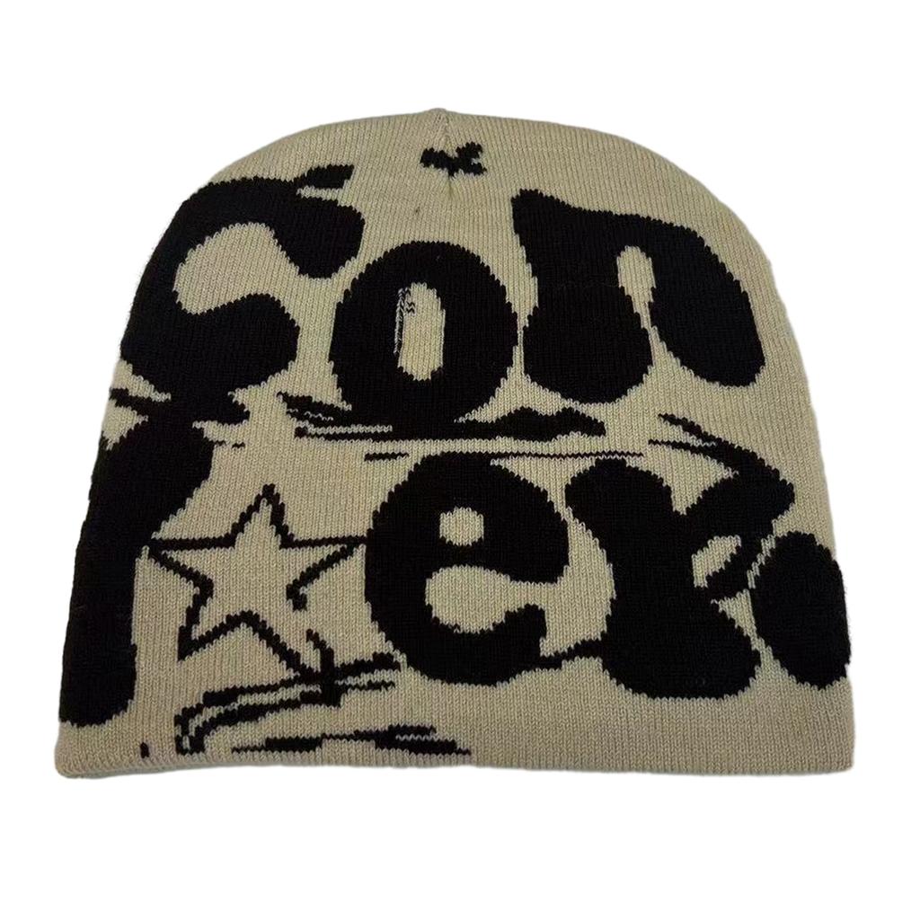 Y2K Hip-hop Unisex Beanie Hat Men Autumn and Winter Harajuku Style Photo Props Versatile Pile Bonnet