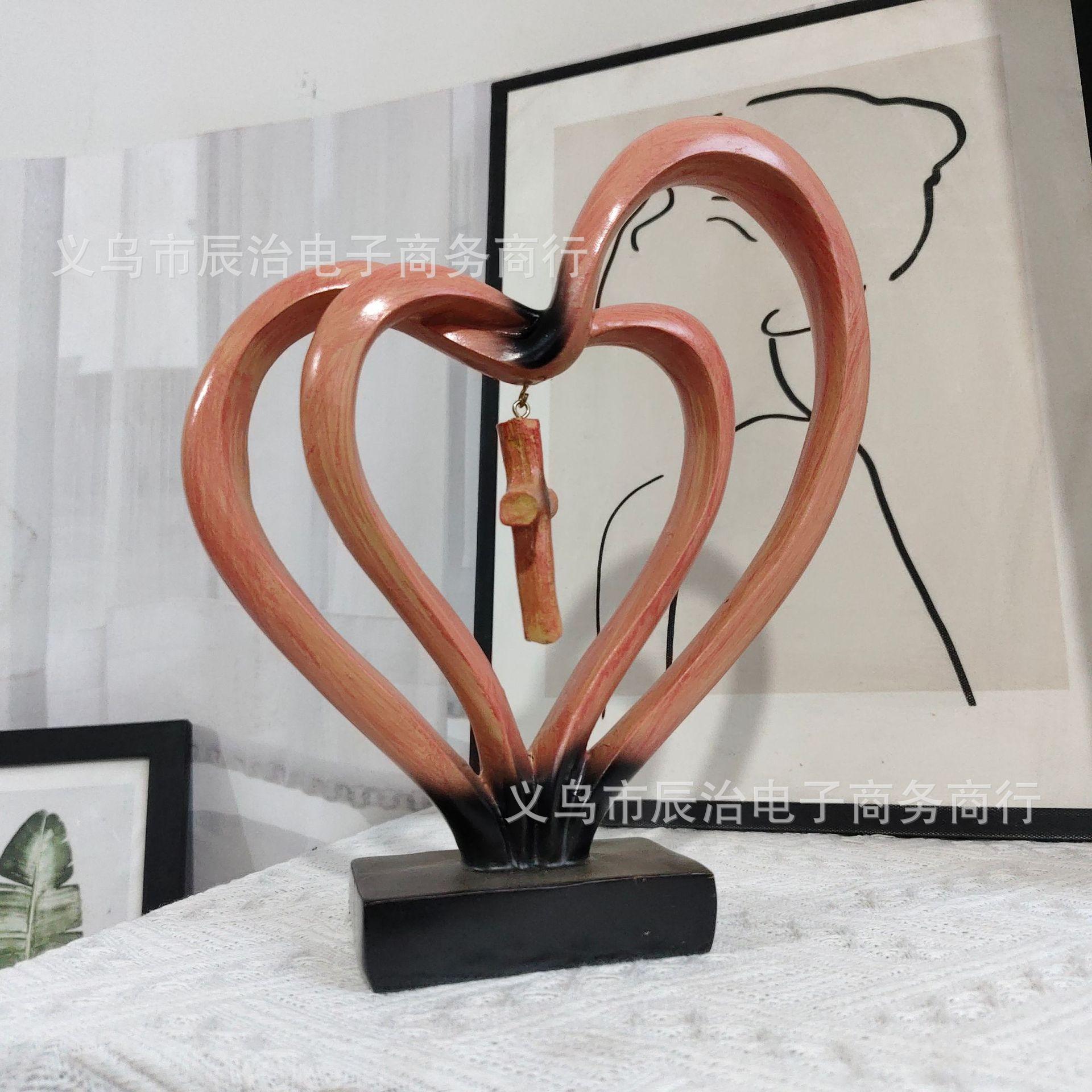 

New Valentine s Day love hanging cross desktop ornament modern simple office decoration resin crafts
