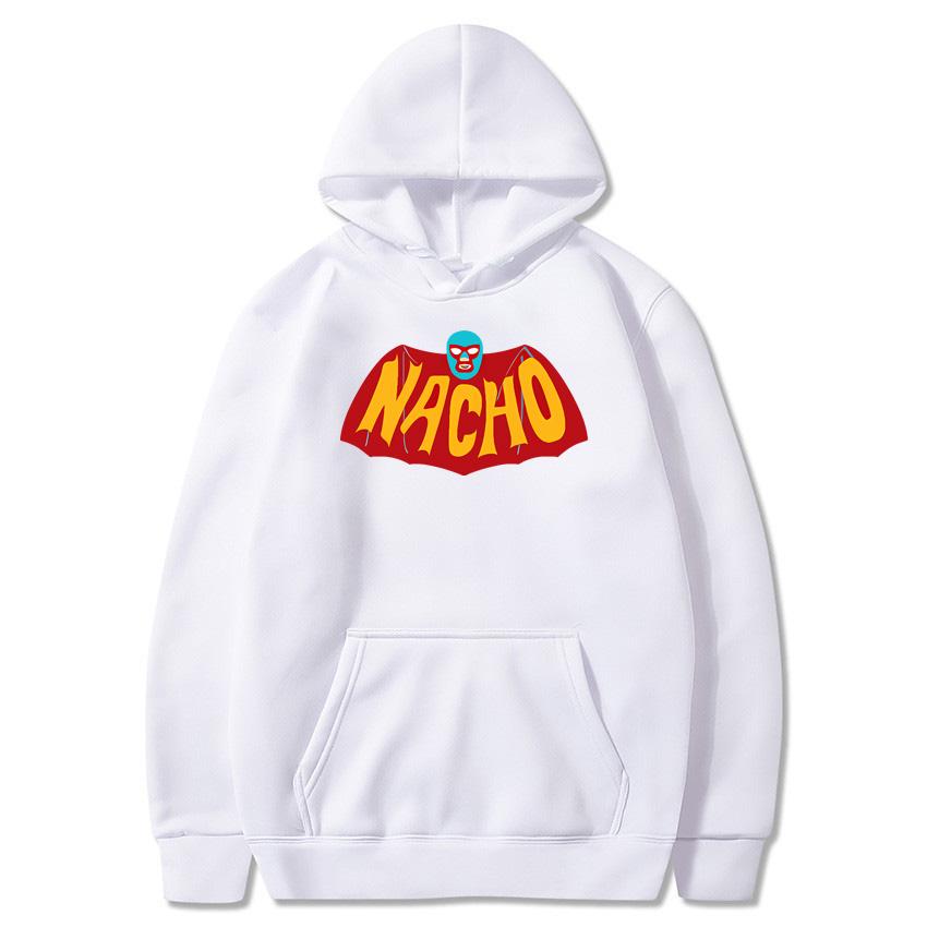 New autumn and winter Nacho printed hoodie classic style daily casual fashion pullover solid color fleece warm hoodie