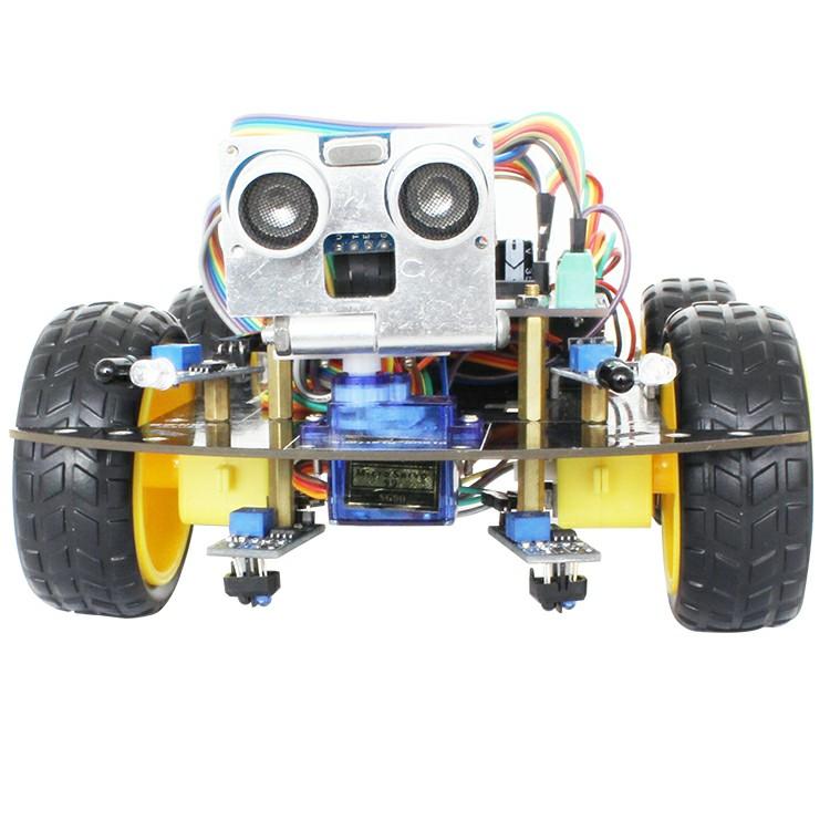 Arduino Smart Car Kit Line Tracking Ultrasonic Obstacle Avoidance Maker Robot Kit 4WD