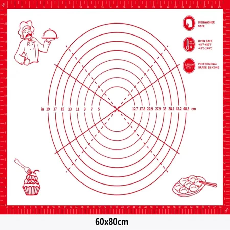 Food Grade Silicone Baking Mat Non-slip Pastry Mat for Rolling Out Dough Making Pie Crust and Fondant with Measuring Function