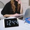 62KD Car LED Mirrored Temperature Indicating Alarm Clock Simple Table Digital USB Clock Modern Decors Plastic Material