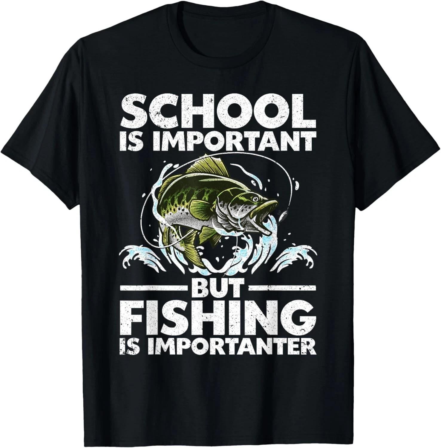 Funny Fishing For Boys Kids Youth Fish Saying Bass Fisherman T- Shirt 2XL
