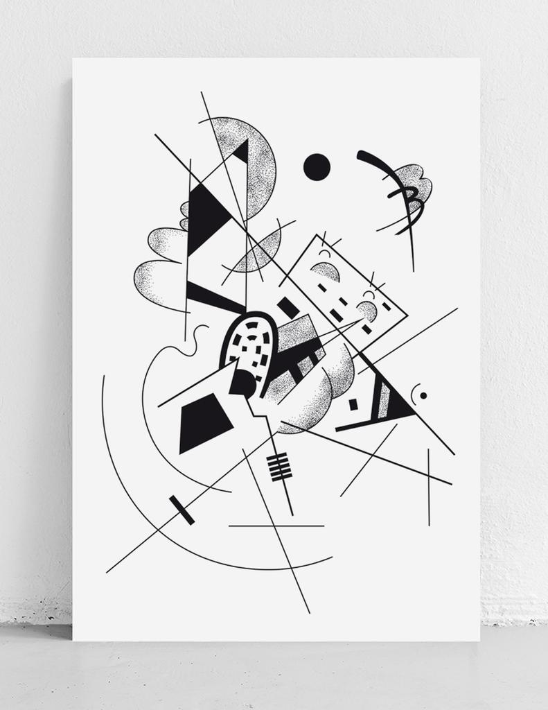 Poster Kandinsky Black and White Composition
