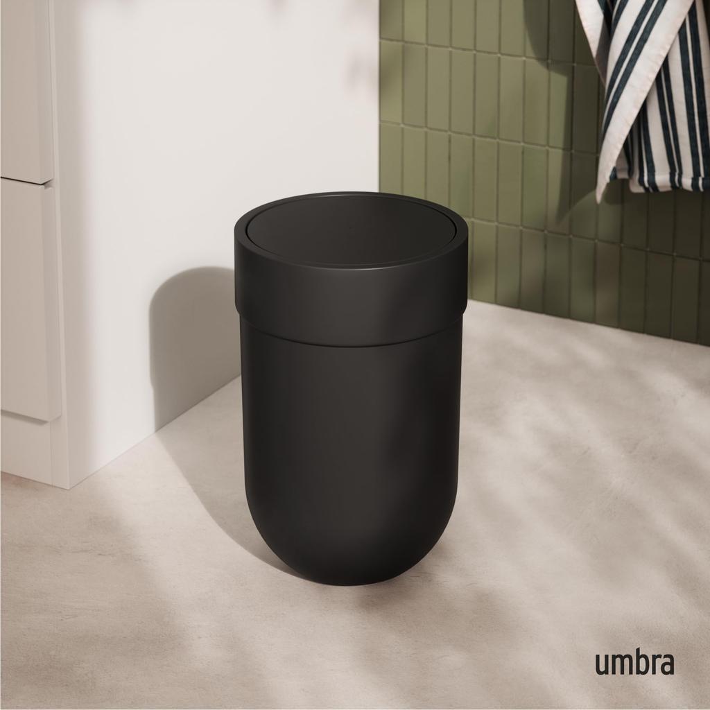 Umbra Søppelbøtte med Sving 6L Stilig Interiør Touch Umbra Touch Svart Lokk, Rund, Kapasitet, Design, Design, Bøtte, Bøtte, 2023269-040,