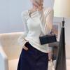 Chic Slim-Fit Long-Sleeve Knit Sweater for Women - Stylish Autumn/Winter Layer