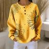 Women's Casual Shirts Long Sleeve Tops Button Up V Neck Loose Knit Fall Favorites For Women