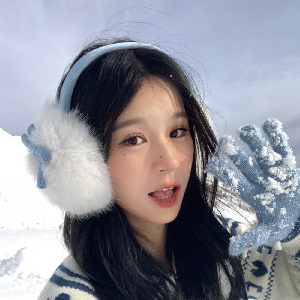 Windproof Warm Earflaps Soft Cold-proof Ear Mask Fashion Cute Ear Cover  Skiing
