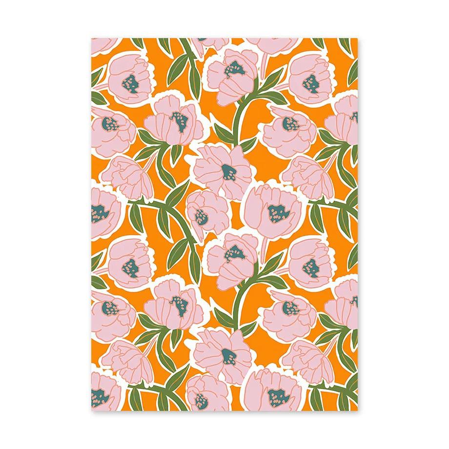 Santorini Lemon Coffee Flowers Abstract Landscape Posters and Prints Wall Art Canvas Painting Pictures For Living Room Home Deco