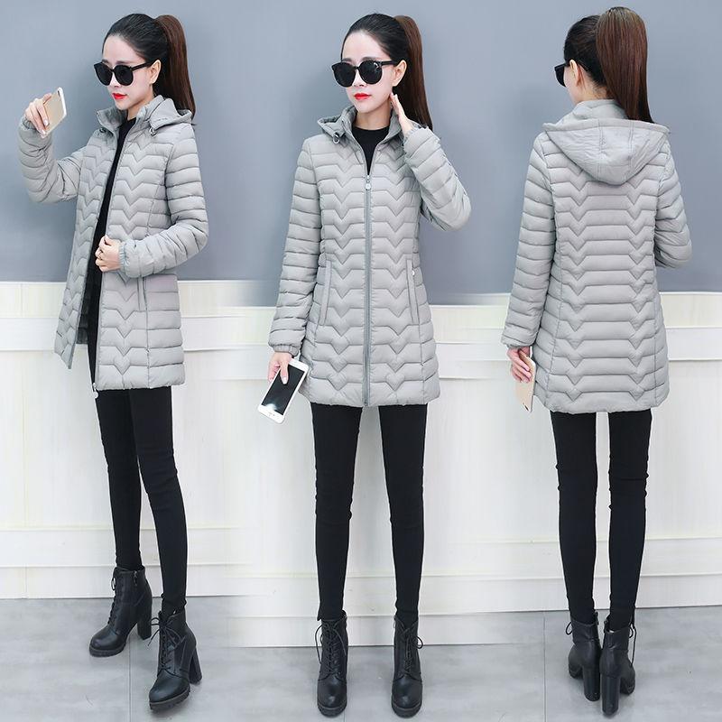 Cappotto Giacca Donna Tinta Unita Lungo Tasca Imbottito di cotone Con cappuccio Piumini Spessi Vestiti Invernali Donna