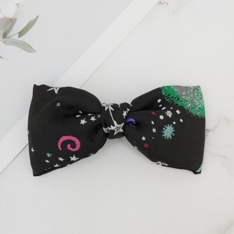 

MAIA Milky Way Star Jacquard Hair Ribbon Pin - Green Small