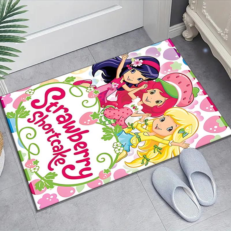 1pc Strawberry Princess2 Design Area Rug - Non-Slip, Soft & Cozy Floor Mat for Living Room, Bedroom, Office - Indoor/Outdoor Decorative Carpet