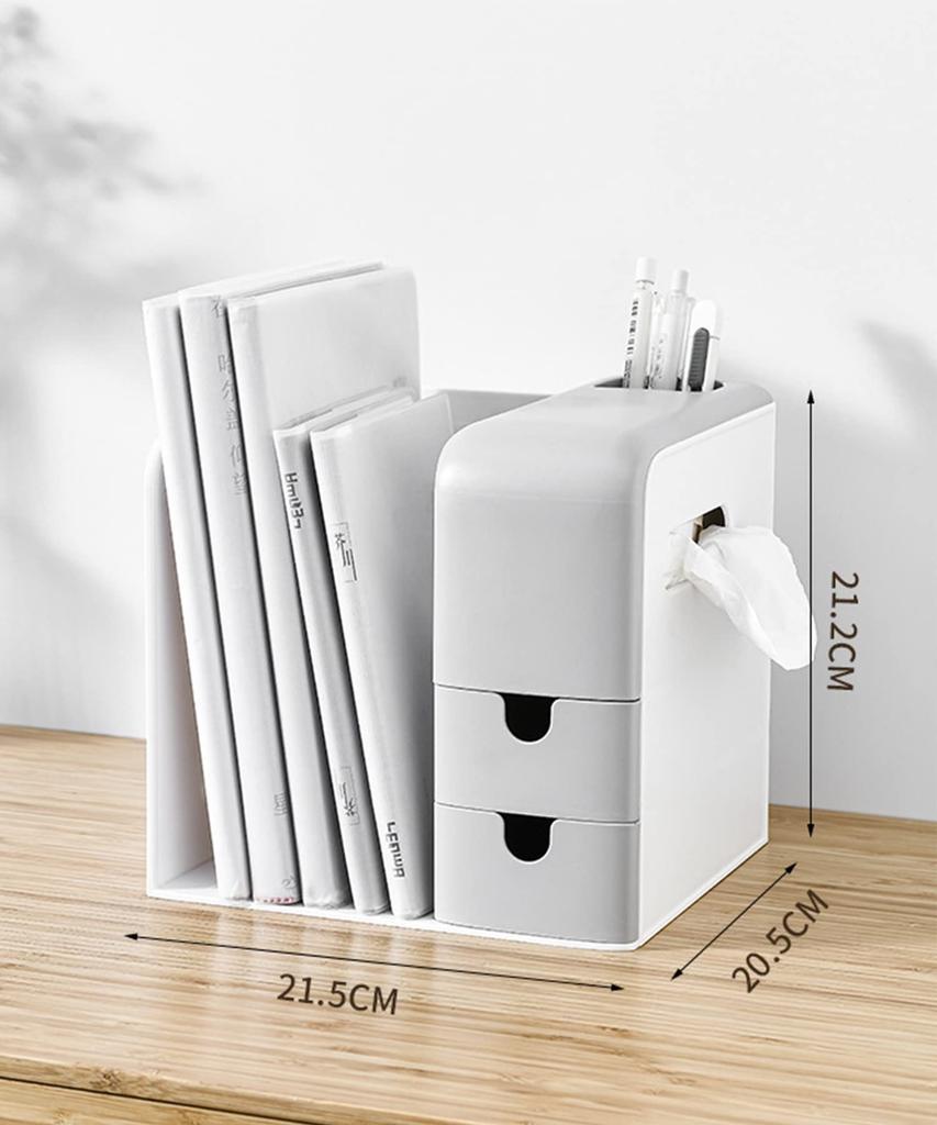 Desk desktop small item stationery document storage book file tissue desktop organizer rack that can also store storage, organizer, bookshelf, shelf,