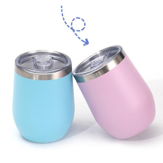 Stainless Steel Wine Cup with Leak-Proof Lid Hot Cold Drinks Portable Travel Cup Anti-Slip Design Insulated Thermal Mug