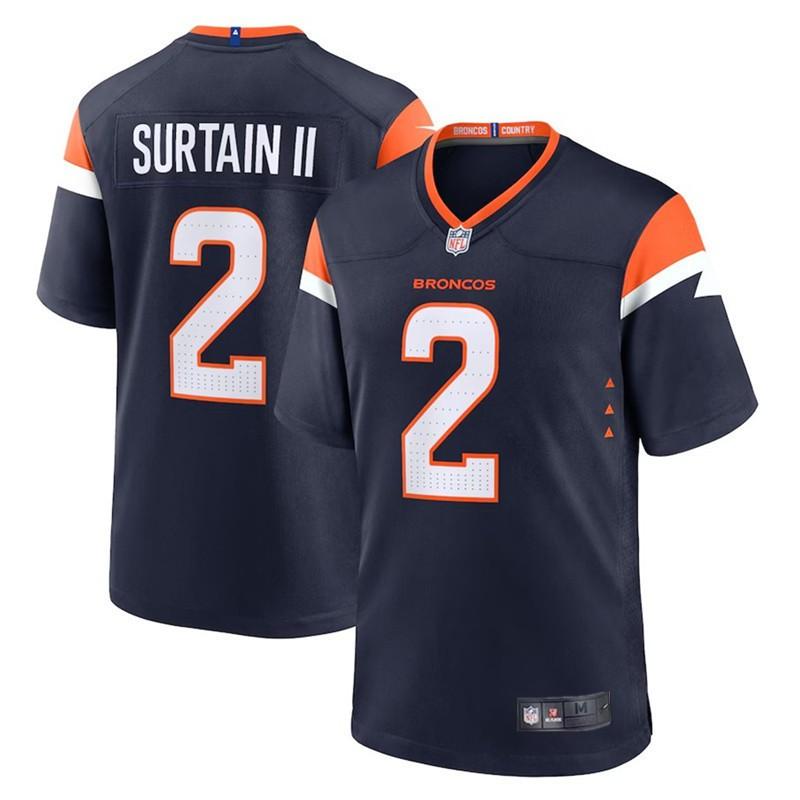 NFL Denver Broncos 2 Surtain II Herren Kurzarm Football Trikot - Mehrere Größen