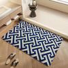 Navy Blue Geometric Floor Mat INS Style Soft Bedroom Floor House Laundry Room Mat Anti-skid Bedside Area Rugs