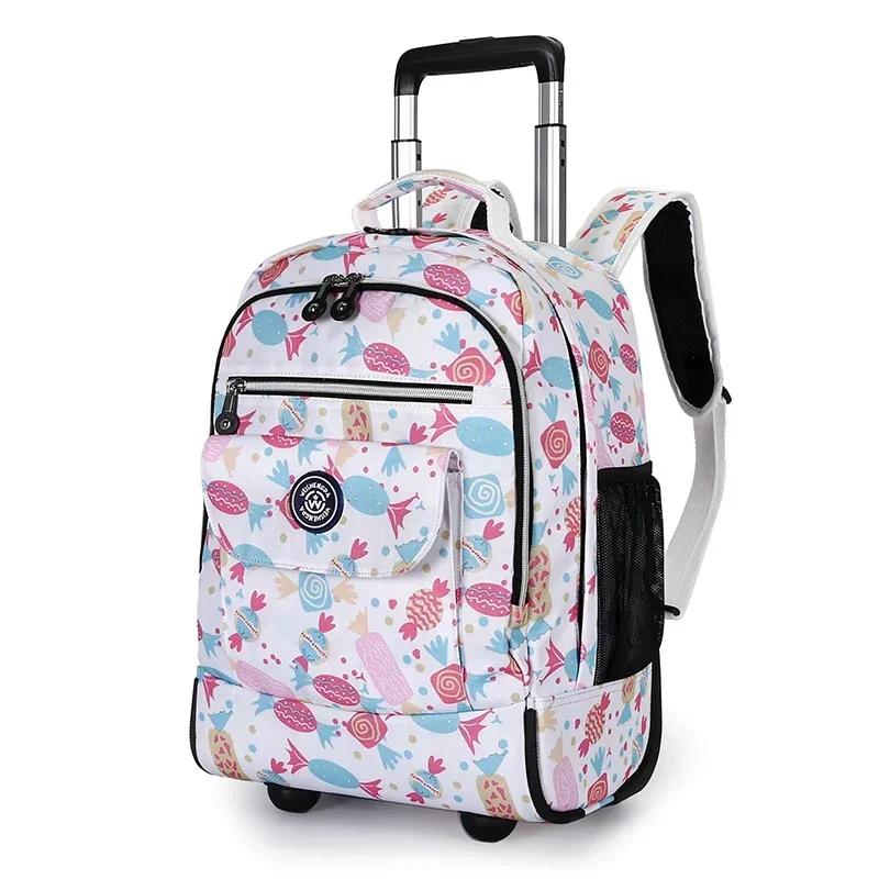 Nová studentská taška na kolečkách s velkou kapacitou pro žáky základních a středních škol, školní taška, cestovní taška pro snížení zátěže