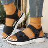 Cross Border Summer Velcro New Foreign Trade Large Size Platform Roman Beach One Line Sandals Women