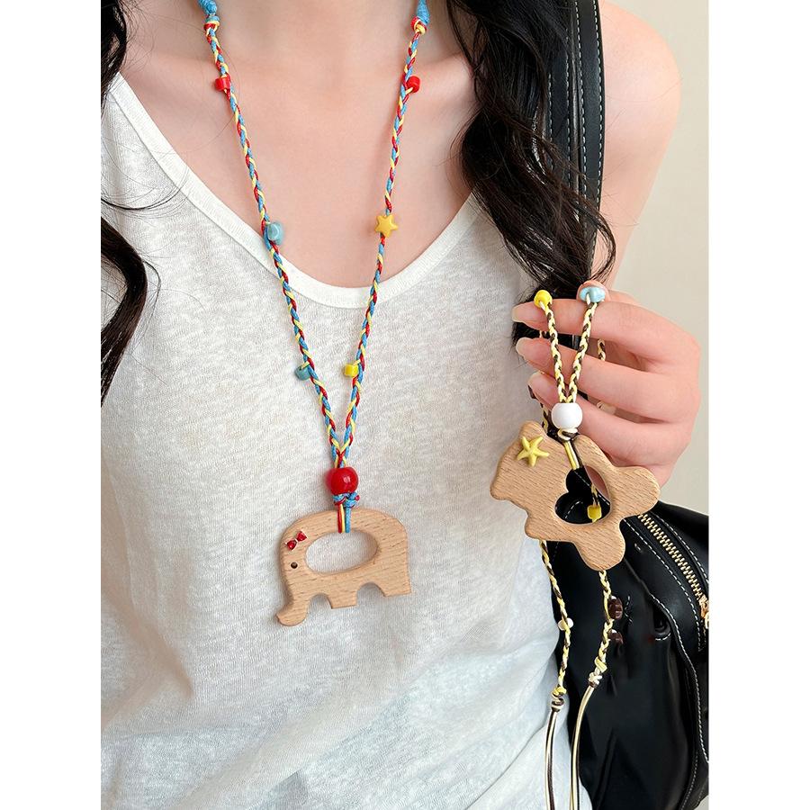Cartoon Love Bear Elephant Pendant Necklace Sweet Niche Versatile Collarbone Chain Fashion Dopamine Personality Jewelry