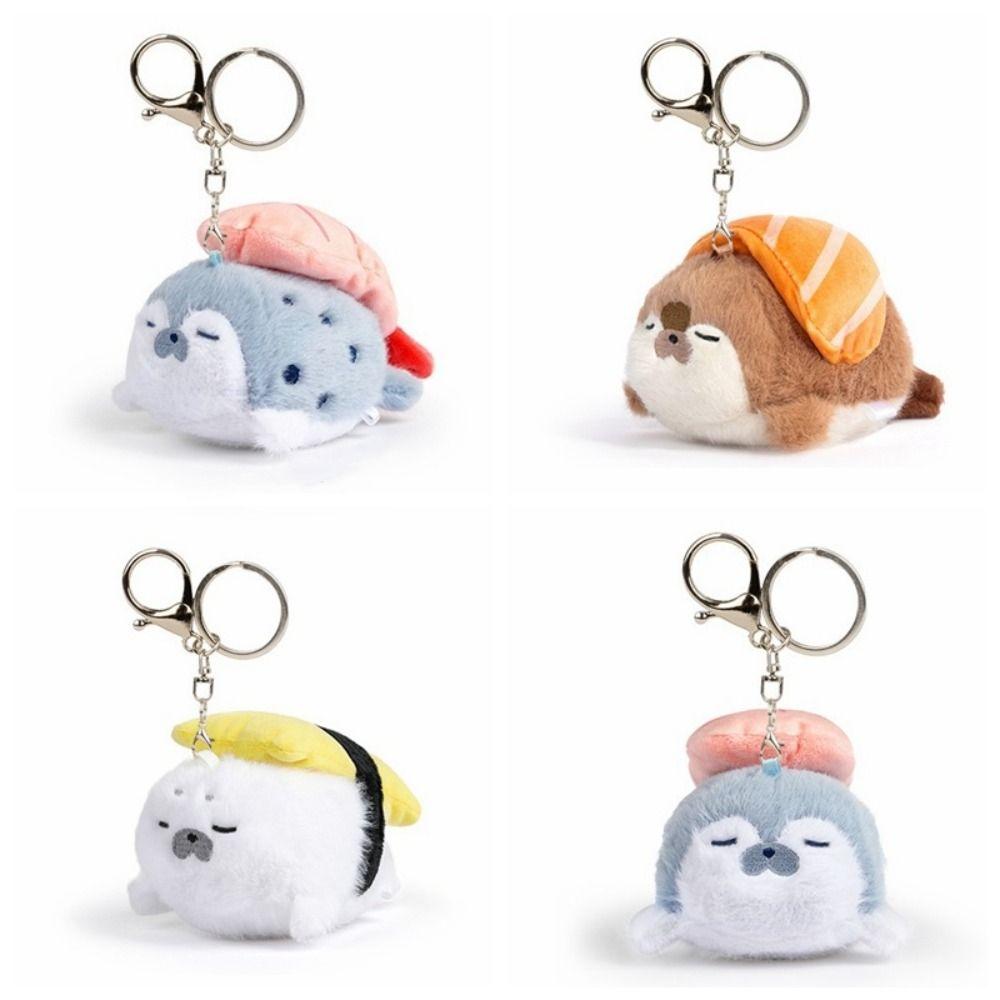 

Simulation Sea Otter Doll Stuffed Animal Sushi Seal Pendant Seal Plush Keychain Birthday Gift коричневий