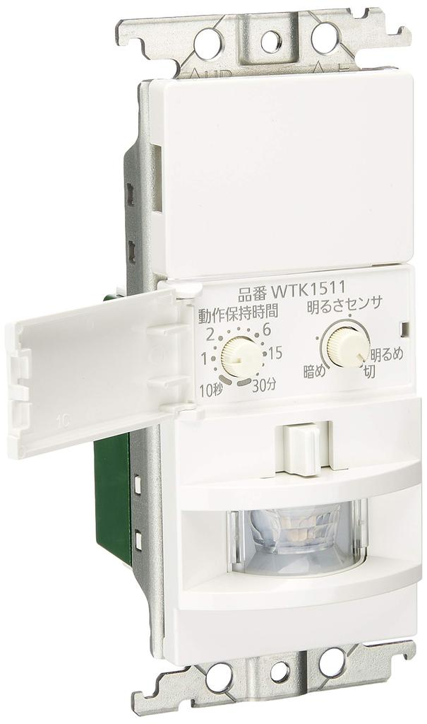 Panasonic Automatisk bryter med varmevegg Cosmo Wide Single Cut LED Kun manuell bryter Hvit WTK1511W Sensor, Mount, Series, 21, 2-Wire Type,