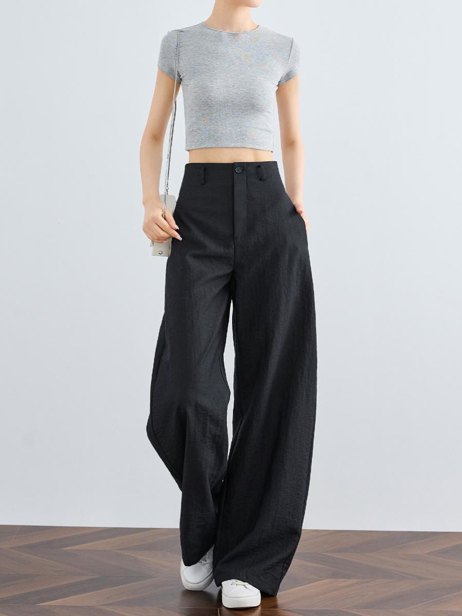 TUMPUS Women s High-Waisted Black Linen Suit Pants - Cool, Slimming, Extended Length for Tall Figures Extra Large чёрный
