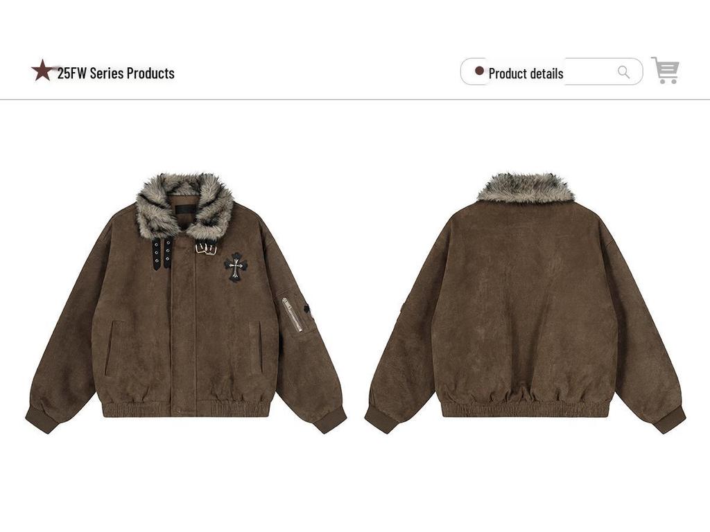 Women's and Men's Thickened Snow Eagle Jacket with Fur Collar and Fleece Lining - Winter Casual Wear.