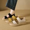 Retro sandals women's new summer outer wear with skirts versatile, not tired, soft soles and two slippers