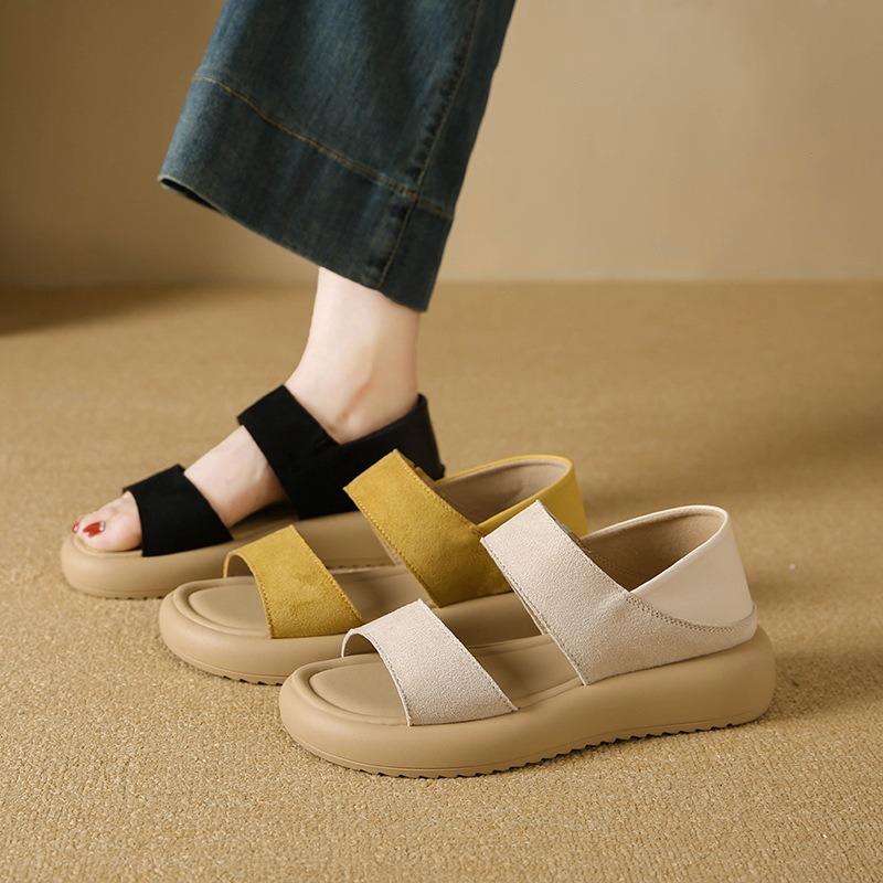 Retro sandals women's new summer outer wear with skirts versatile, not tired, soft soles and two slippers