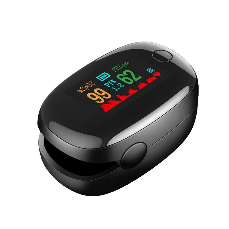 LK87 Fingertip Pulse Oximeter: Heart Rate & Oxygen Monitor, Black Gem
