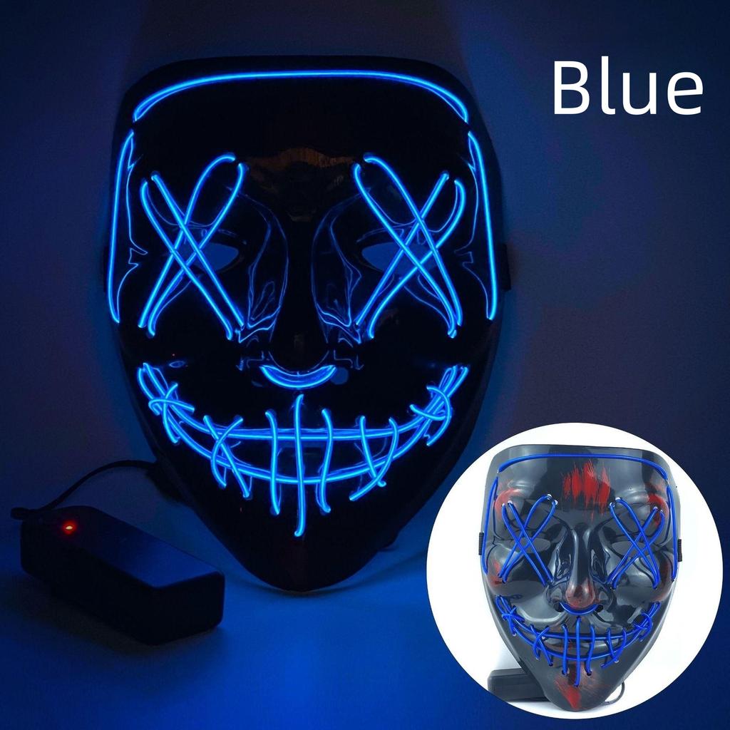 Halloween Neon Led Purge Mask Masque Masquerade Party Masks Light Grow In the Dark Horror Mask Glowing Masker