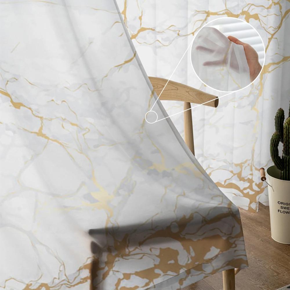 Marble Sheer Curtain Window Tulle For Living Room Cafe Bedroom Kitchen Chiffon Sheer Window Treatment Decorations
