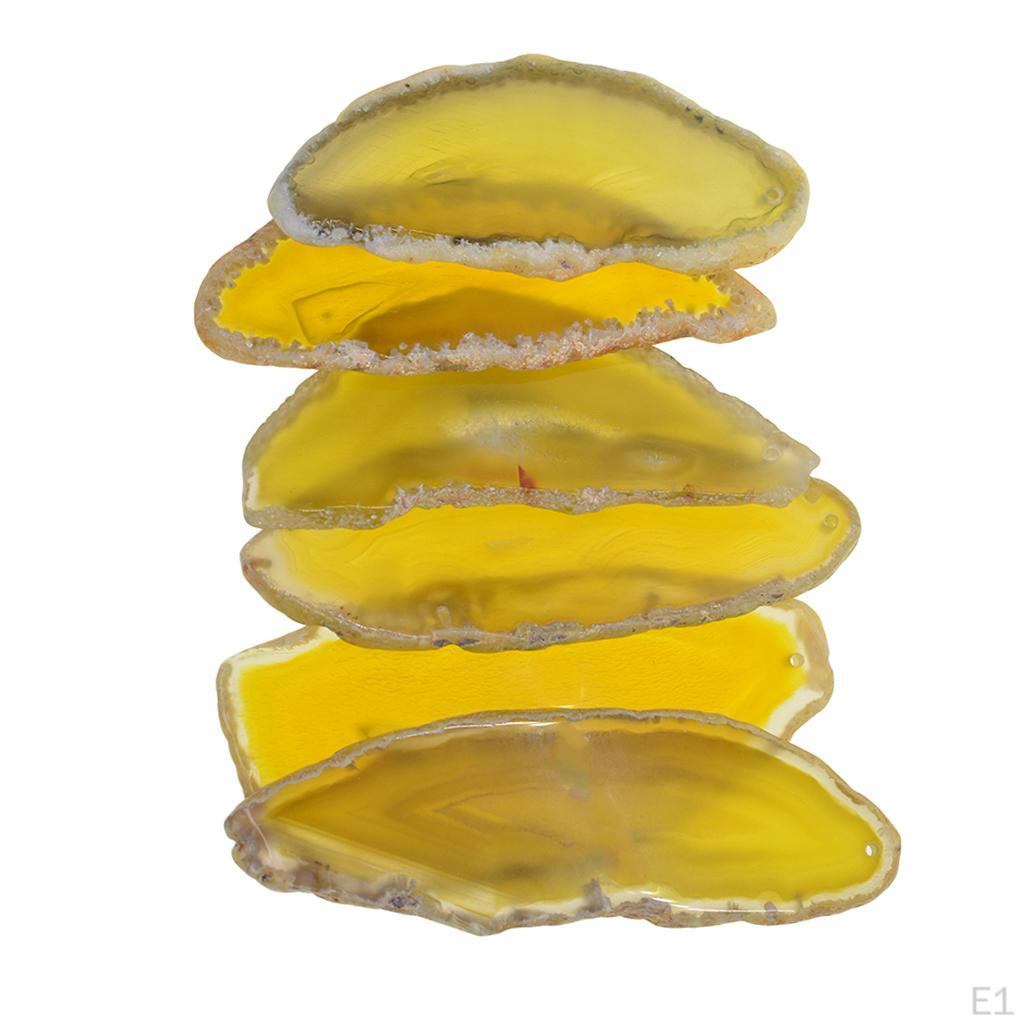 6x Irregular Agate Slice Crystal Charms Crafts DIY Bracelet Earring Necklace