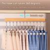 Closet Pants Hanger Closet Organizer with 10 or 12 Clips Space Saving Clothes Hanger for Leggings Pants Scarves Socks Hats Skirts Storage