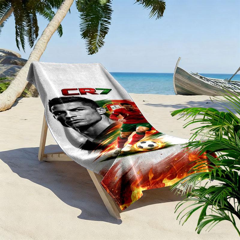 CR7 Print Beach Towel, Large Soft Quick Dry Towel for Beach Camping Swimming