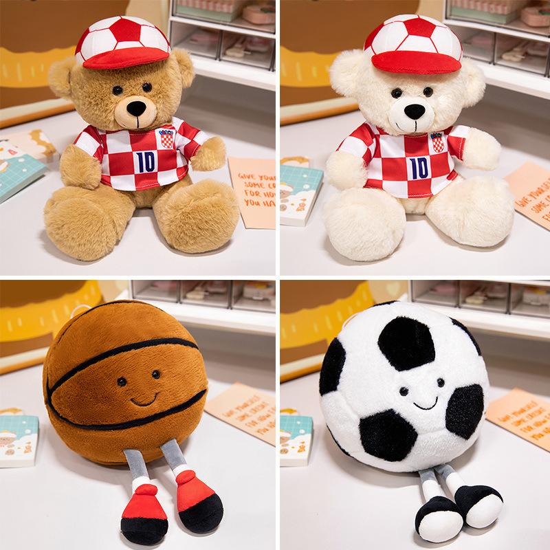 The Same Fun Jersey of The Star, Bear Doll, Basketball, Football Plush Toys, Sports Competition Gifts, Birthday Gifts