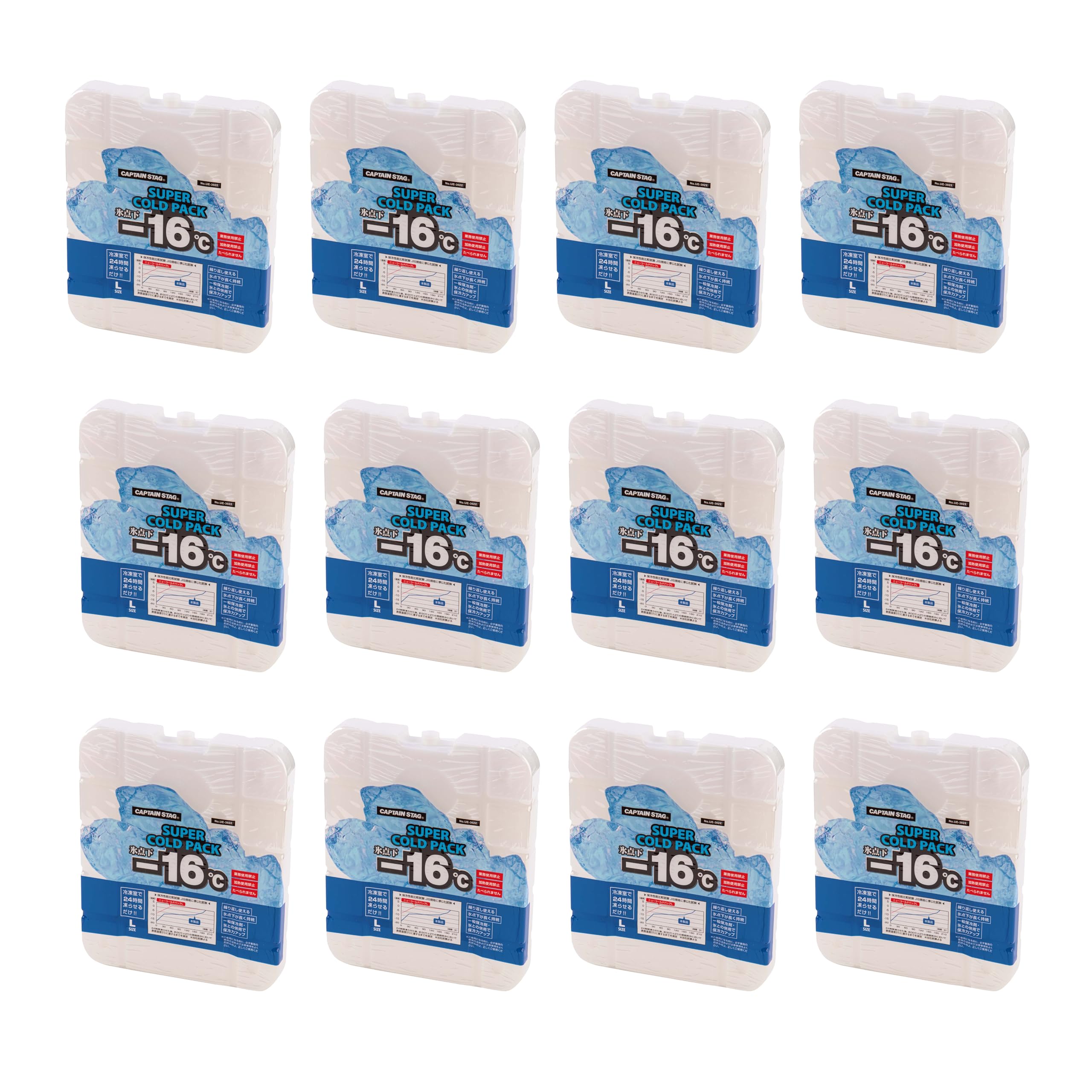 

CAPTAIN STAG of Ice subzero cold below freezing cold L size [Set 12] pack, pack, -16℃, long-term storage, reusable, UZ-13384 білий