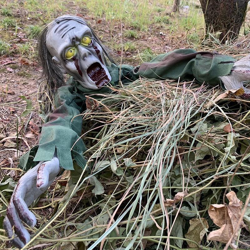 Plazící se duch Halloweenská dekorace Realistický zvuk Zářící světlo Strašidelný rekvizita pro strašidelný dům Strašidelná pohyblivá dekorace