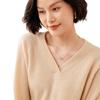 2025 Autumn/Winter Women's Cashmere V-Neck Sweater - Long Sleeve, Solid Color, Versatile, Skin-Friendly, Loose Fit