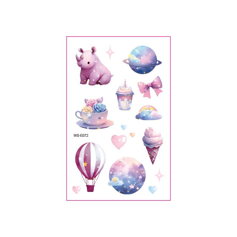 Fairy Tale Glitter Tattoo Stickers: Waterproof Butterfly, Unicorn & Bear Designs