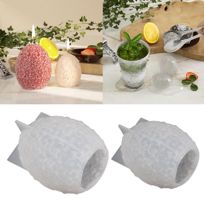 Scented Candle Silicone Mold Egg Flower Resin Epoxy Casting Mold Oval-Wax Mold Plaster Soap Mold Handmade DIY Craft