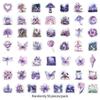 50-Piece Fairytale Garden Waterproof Sticker Set for Water Bottles and Luggage