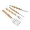 Stainless Steel BBQ Tools Set 3Pcs Oak Handle Fork Spatula Tongs Outdoor Grilling Accessories